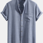 Short Sleeve Stand Collar Shirt