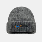 Dachshund Pattern Embroidered Knitted Hat