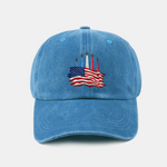 Patriotic USA Jet Flyover Print Washed Baseball Cap