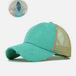 Vintage Distressed Mesh Ponytail Baseball Cap