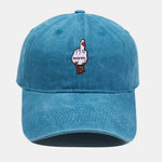 Rude Duck Embroidery Washed Baseball Cap