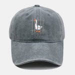 Funny Silly Goose Embroidered Washed Baseball Cap