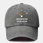 Need Beer Print Washed Baseball Cap