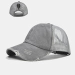 Vintage Distressed Mesh Ponytail Baseball Cap