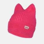 Unisex Cat Ear Shaped Plush Elastic Knitted Hat