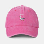 Silly Goose Embroidered Pattern Washed Baseball Cap