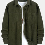 Long Sleeve Corduroy Pocket Button Up Shirt