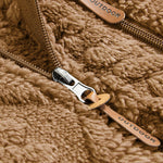 Geometric Jacquard Teddy Half-Zip Hoodie