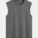 Solid Cotton Sleeveless T-Shirt