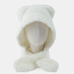 Cute Little Bear Ear Solid Color Scarf And Hat Integrated Warm Hat