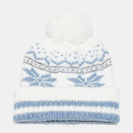 Snowflake Pattern Pom-pom Warm Knitted Hat
