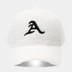 Embroidered Letter Pattern Plush Baseball Cap