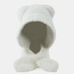 Cute Little Bear Ear Solid Color Scarf And Hat Integrated Warm Hat