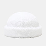 Warm Lamb Fleece Simple Solid Color Brimless Hat