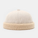 Men Retro Autumn And Winter Thickened Stitching Rimless Hat