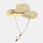 Outdoor Beach Sun Protection Western Cowboy Style Straw Hat