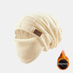Warm Knitted Hat Face Mask Set Lightweight Warm Ear Cheek Cover