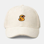 Duck Embroidered Corduroy Baseball Cap