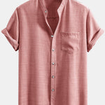 Short Sleeve Stand Collar Shirt