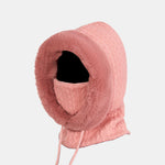 Drawstring Plush Warm Balaclava Hat