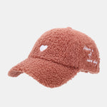 Stylish Plush Baseball Cap With Heart And Letter Embroidery