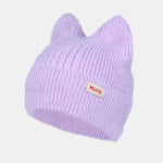Unisex Cat Ear Shaped Plush Elastic Knitted Hat