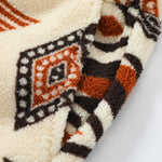 Tribal Geometry Pattern Teddy Jogger Pants