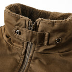 Teddy Lined Zip Up Chino Bomber Jacket