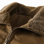 Teddy Lined Zip Up Chino Bomber Jacket
