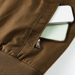 Teddy Lined Zip Up Chino Bomber Jacket