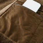 Teddy Lined Zip Up Chino Bomber Jacket