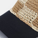 Plaid Contrast Straw Cap