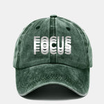 Focus Print Gradient Effect Washed Adjustable Baseball Cap