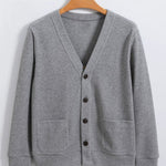 Ribbed Knit Cardigan With Pockets