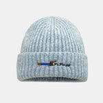 Dachshund Pattern Embroidered Knitted Hat