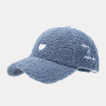 Stylish Plush Baseball Cap With Heart And Letter Embroidery