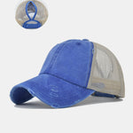 Vintage Distressed Mesh Ponytail Baseball Cap