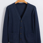 Ribbed Knit Cardigan With Pockets