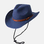 Western Cowboy Style Sun Visor Breathable Straw Hat