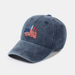 Patriotic USA Jet Flyover Print Washed Baseball Cap