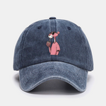 Pink Panther Print Washed Baseball Cap