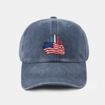 Patriotic USA Jet Flyover Print Washed Baseball Cap