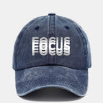 Focus Print Gradient Effect Washed Adjustable Baseball Cap