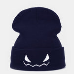 Scary Ghost Face Embroidered Knitted Hat