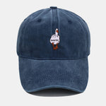 Rude Duck Embroidery Washed Baseball Cap