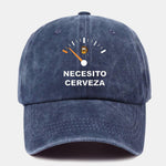 Need Beer Print Washed Baseball Cap