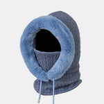 Drawstring Plush Warm Balaclava Hat