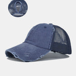 Vintage Distressed Mesh Ponytail Baseball Cap