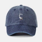 Silly Goose Embroidered Pattern Washed Baseball Cap