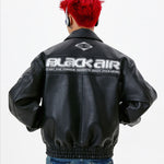 Black Air Techwear Leather Jacket